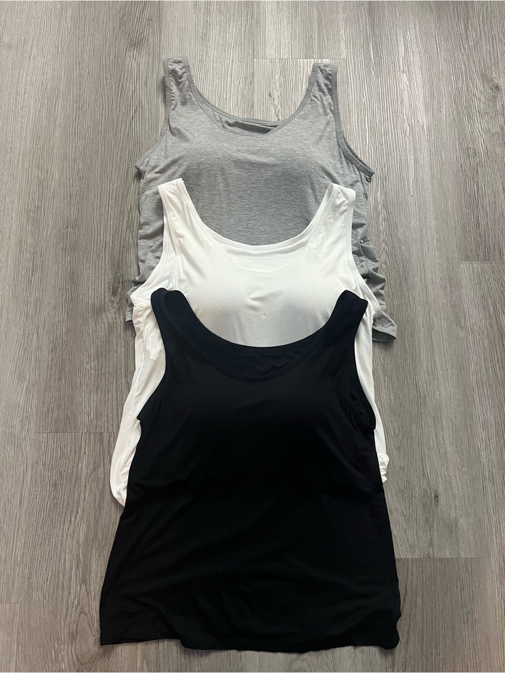 331– 3 Pc Classic Women's Tank Top 3-Pack - Black, White, Gray